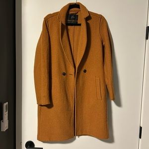 JCrew Daphne Italian boiled wool coat in mustard